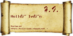 Holló Iván névjegykártya